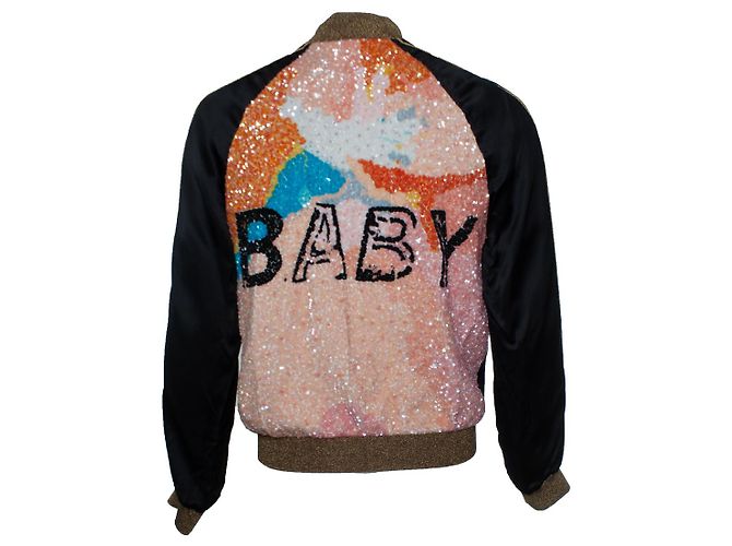 Saint Laurent, Black sequins baby bomber jacket Multiple colors