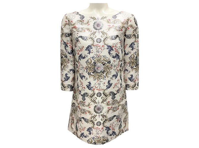 Prabal Gurung Ivory Multi Printed Silk Satin Mini Dress Multiple colors
