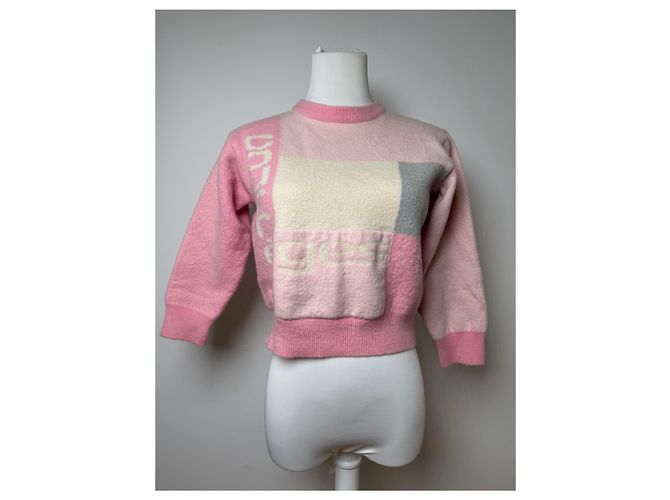 Vintage Courreges Wollpullover XS rosa Pink