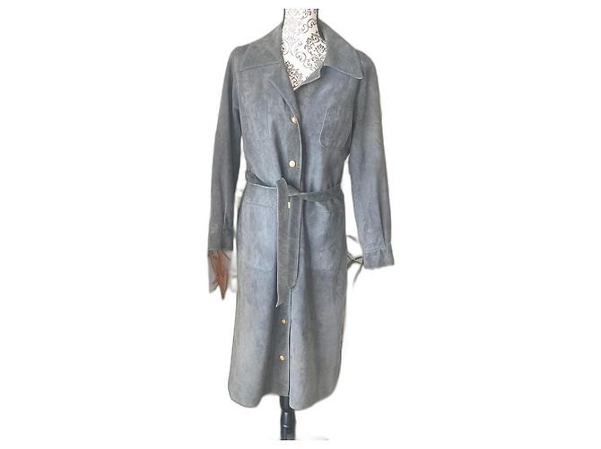 Trench coat degli anni '70 CÉLINE Blu