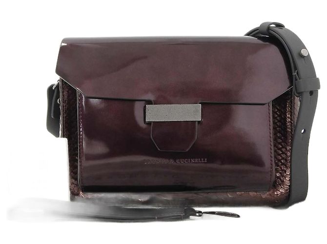 Pochette 2WAY en cuir Python Brunello Cucinelli
