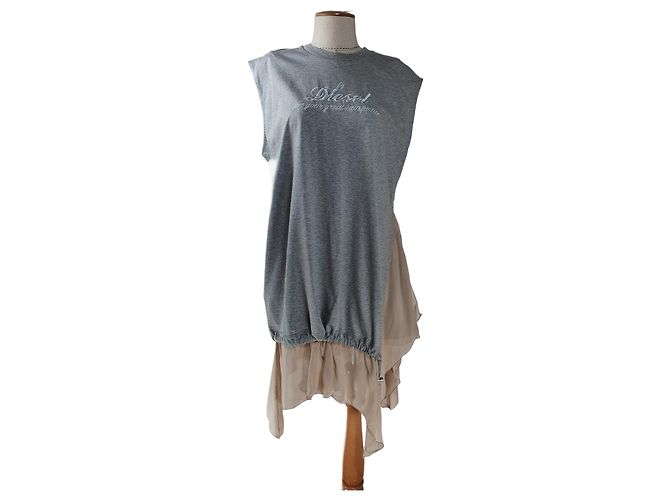 Vestido Diesel gris de algodón oversize