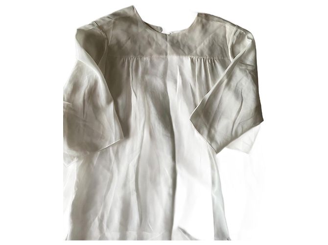 Chloé Silk blouse, transparency, pleated back, size 34 that can fit a 36, CHLOE