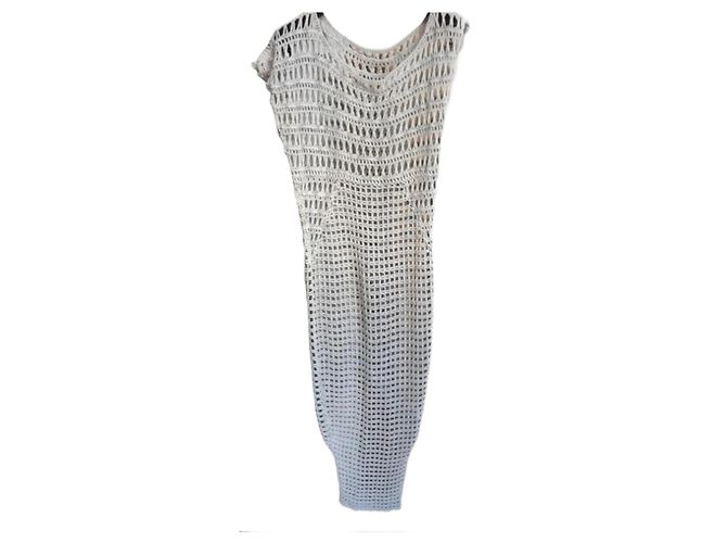 All Saints Asymmetrisches Maxi Kleid Grau Baumwolle