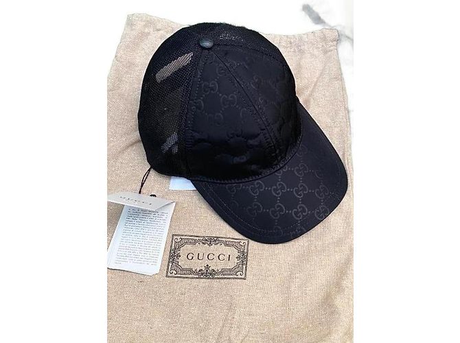 Marmont Gorro Gucci Roemrond de nylon negro