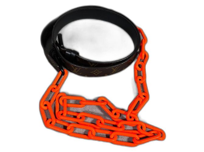 Louis Vuitton Belt with orange chain Brown
