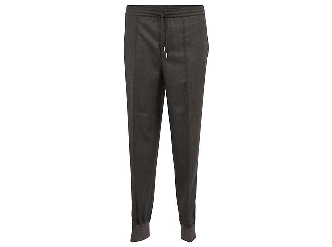 Hermès Drawstring Jogger Pants in Brown Wool