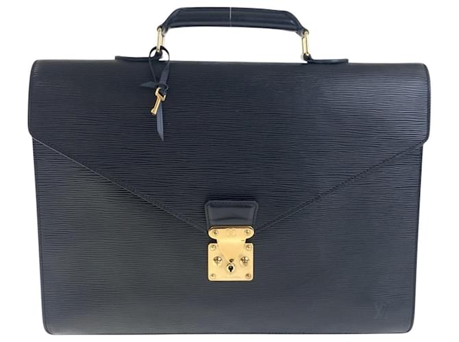 Louis Vuitton Epi Serviette Conseiller Briefcase Black Leather  ref.2232516