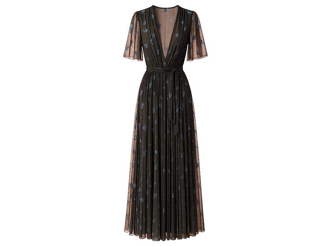 John Galliano Kleid Midnight Bloom Blau