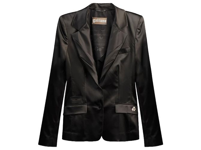 John Galliano Schwarze Satinjacke