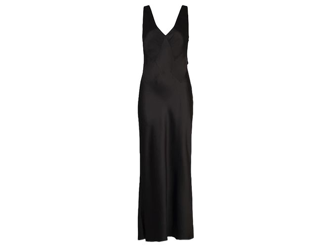 John Galliano Lola Satin Kleid Schwarz