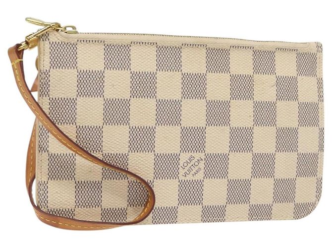 LOUIS VUITTON Bolsa Accesorio Neverfull PM Damier Azur Auth BA2020