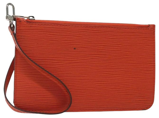 LOUIS VUITTON Epi Neverfull PM Pouch Orange LV Auth BA1936