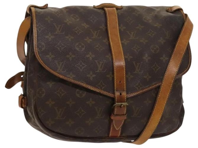 LOUIS VUITTON Bolsa de Ombro Monogram Saumur 35 M42254 LV Auth ar13595