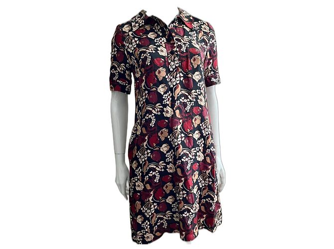 Autre Marque Abito camicia con design floreale Nero Multicolore