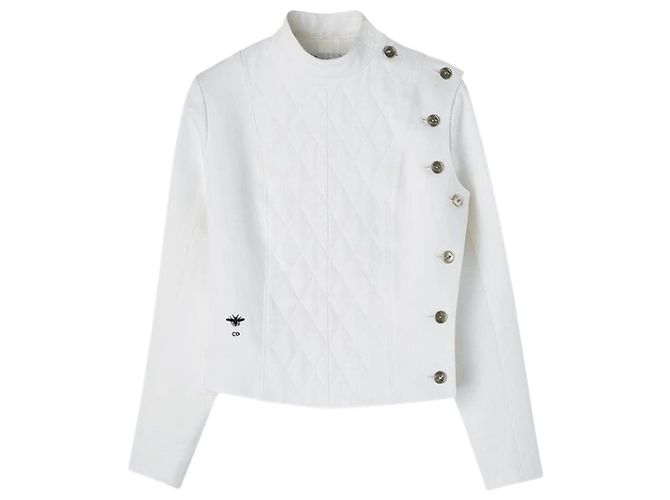 Jaqueta Christian Dior de algodão branco acolchoada