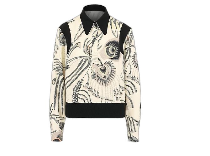 Dries Van Noten Samtbluse Velvet Black Schwarz Beige