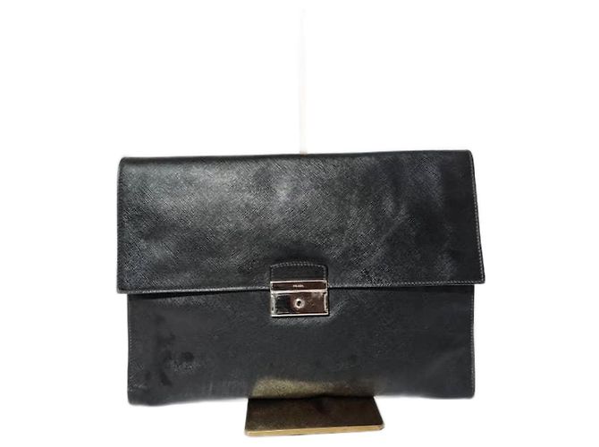 Clutch Attache Saffiano PRADA Negro