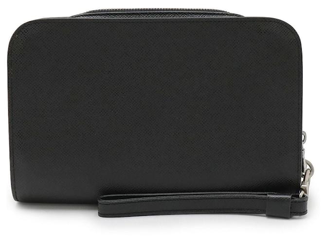 Louis Vuitton Baikal Taiga Clutch Bag Black Leather  ref.2233494