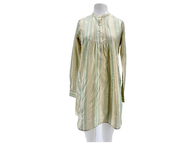 Blusa Aspesi de seda com listras de cetim verde
