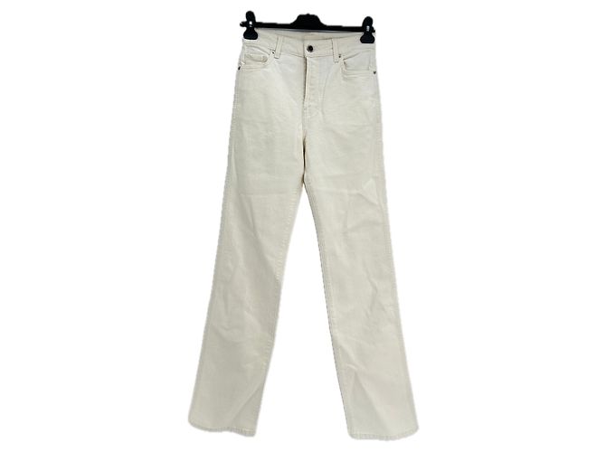 Autre Marque Pantalón vaquero recto blanco de algodón talla 26