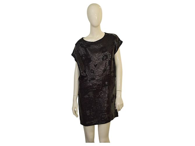 See by Chloé Schwarzes Pailletten Minikleid