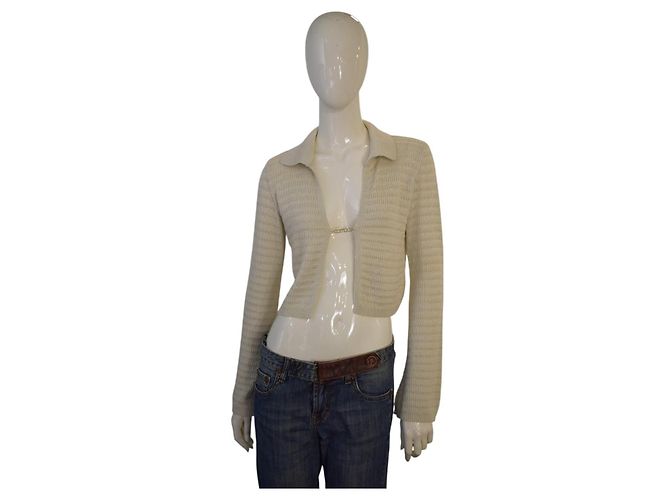 Autre Marque Combos Strickjacke Beige Cropped Größe M