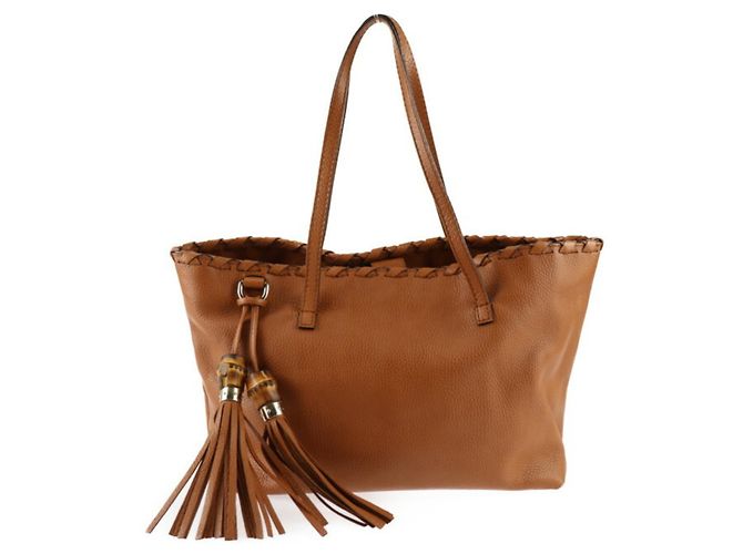 Gucci Bamboo Tote Bag Brown