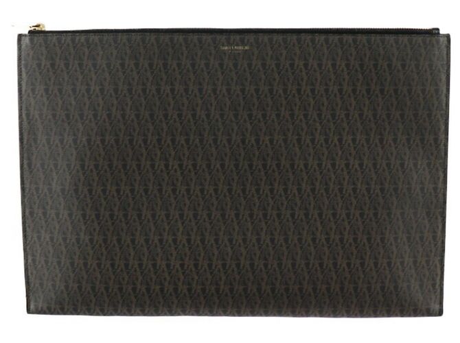 Borsa Clutch Monogram Toile Classica Yves Saint Laurent Marrone