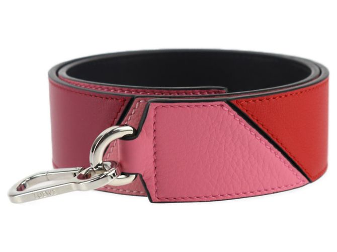 Loewe Degrade Puzzle Bandouliere 90 Shoulder Strap Black Pink Red Purple