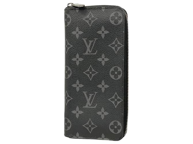 Zippy Louis Vuitton Long Wallet Monogram Eclipse Brown Black  ref.2234225