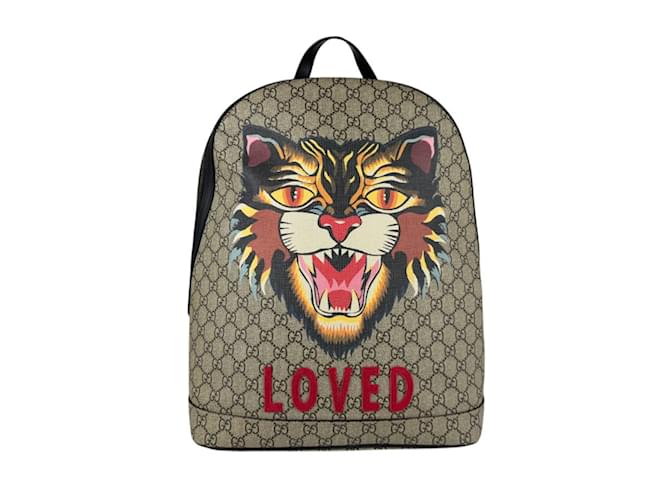 Gucci Angry Cat Backpack Brown Multiple colors Cloth  ref.2234532