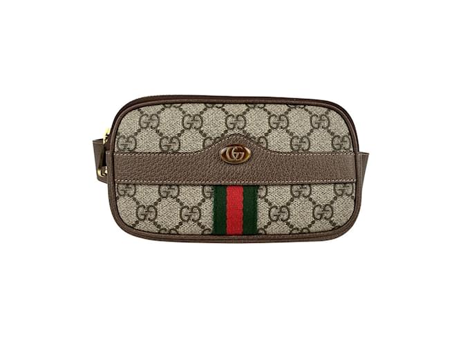 Gucci Brown GG Supreme Fanny Pack Leather Cloth  ref.2234564