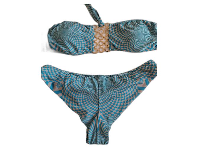 Autre Marque Costume da bagno due pezzi Agogoa blu grigio