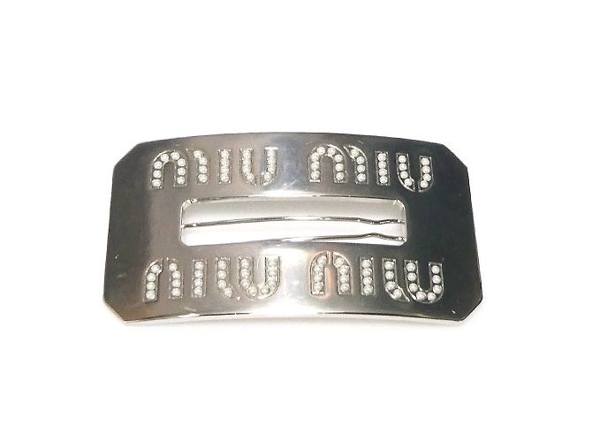 Fermaglio per capelli in metallo argento Miu Miu