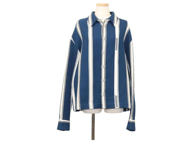 Jacquemus Camicia a maniche lunghe in cotone blu Auth ym006M