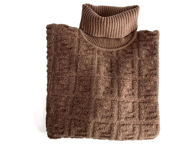Fendi Dreidimensionaler Mohairwollpullover 40 Beige 