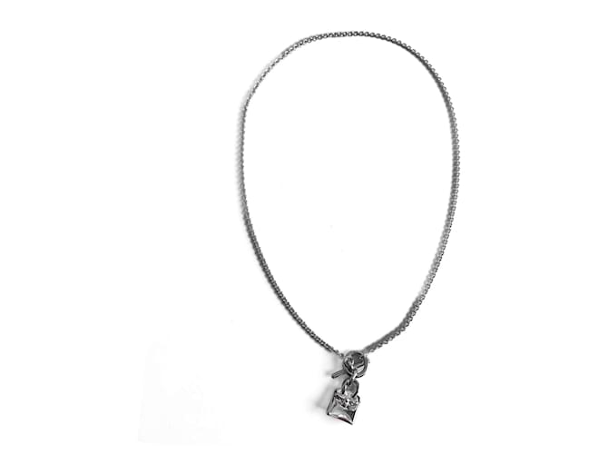 Hermès Amulettes Kelly Silver Necklace 