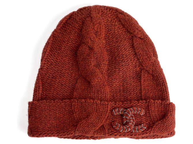 Timeless Chapéu Chanel de cashmere brique Marrom