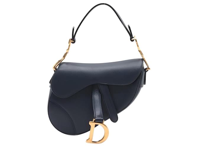 Dior Saddle Mini Ultrasmooth Calfskin Leather Saddle Handbag No Strap Navy Navy blue  ref.2235016