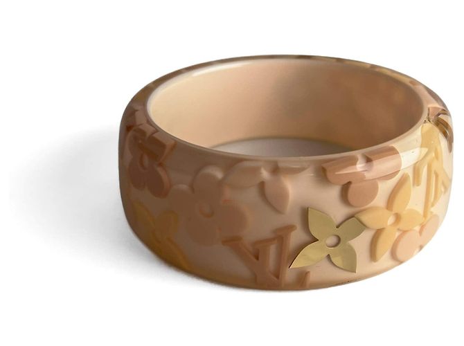 Louis Vuitton Pulsera de resina beige Inclusion MM