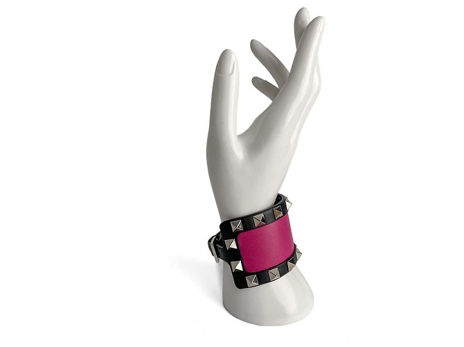 Valentino Garavani Bracciale in pelle Rockstud bicolore Multicolore