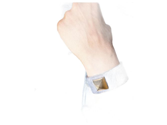 Hermès Medor Exotic Leather Bracelet 16 cm Blue 