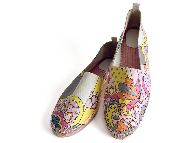 Hermès Flat Espadrille Canvas 41 Rose Multiple colors