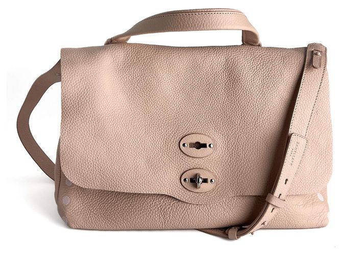 Zanellato Postina Medium Leather 2-Ways Messenger Shoulder Bag Pink