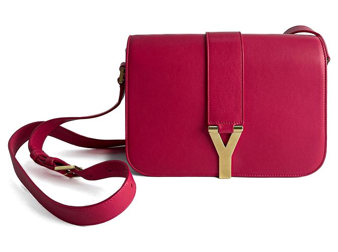 Saint Laurent Bolsa transversal de couro Chyc rosa