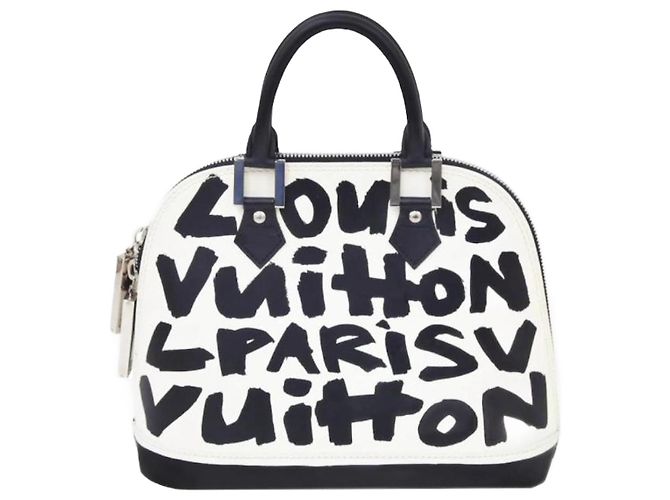 Louis Vuitton Alma MM Steven Sprouse Graffiti Pelle Nera Nero