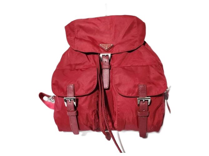 PRADA Tessuto Nylon Vela Medium Backpack Red