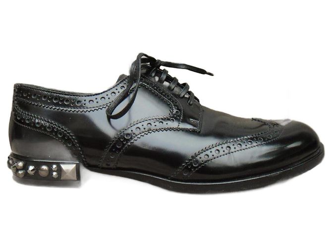 Dolce & Gabbana Derbies aus Lackleder Schwarz 37.5 IT