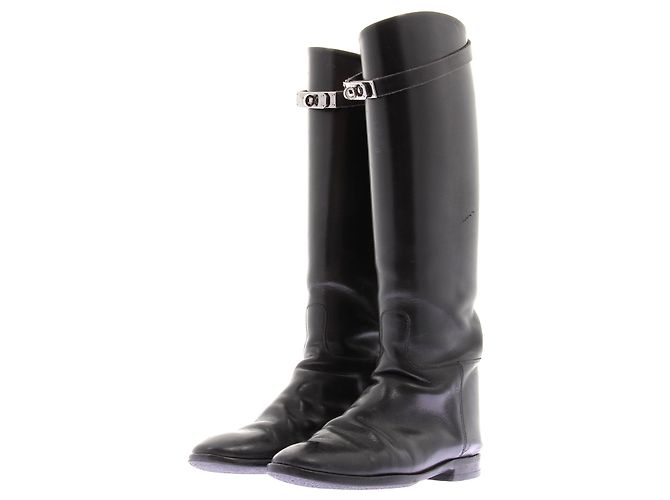Kelly Hermès Bottes noires "Jumping"